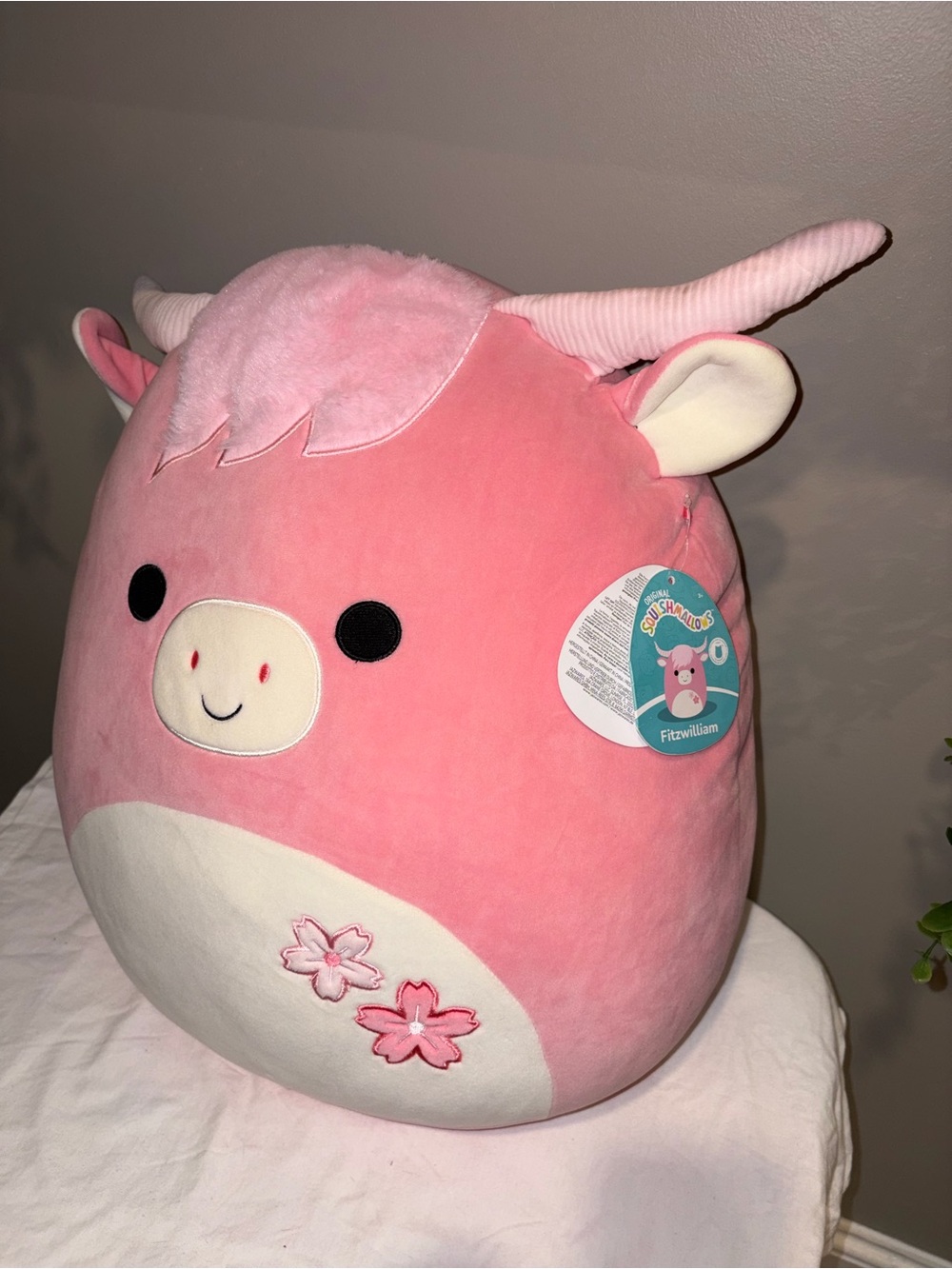 NWT Squishmallows Fitzwilliam 16” Pink Sakura Highland Cow